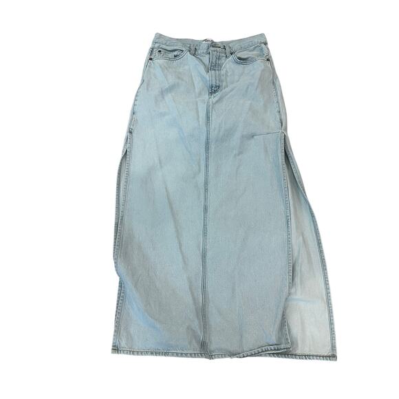 Agolde Denim Maxi Skirt SIZE 27 Jean Western Rigid Country Festival $258 FLAW - Picture 9 of 12